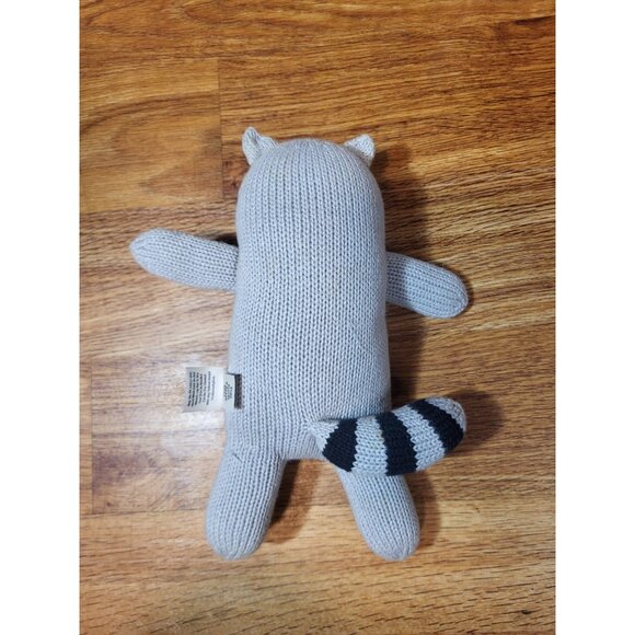 Hanna Andersson 10" Raccoon Knit Stuffed Animal Plush - Picture 2 of 3